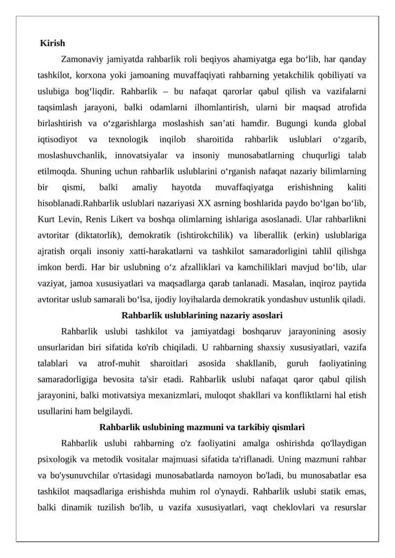 Rahbarlik uslublari 2