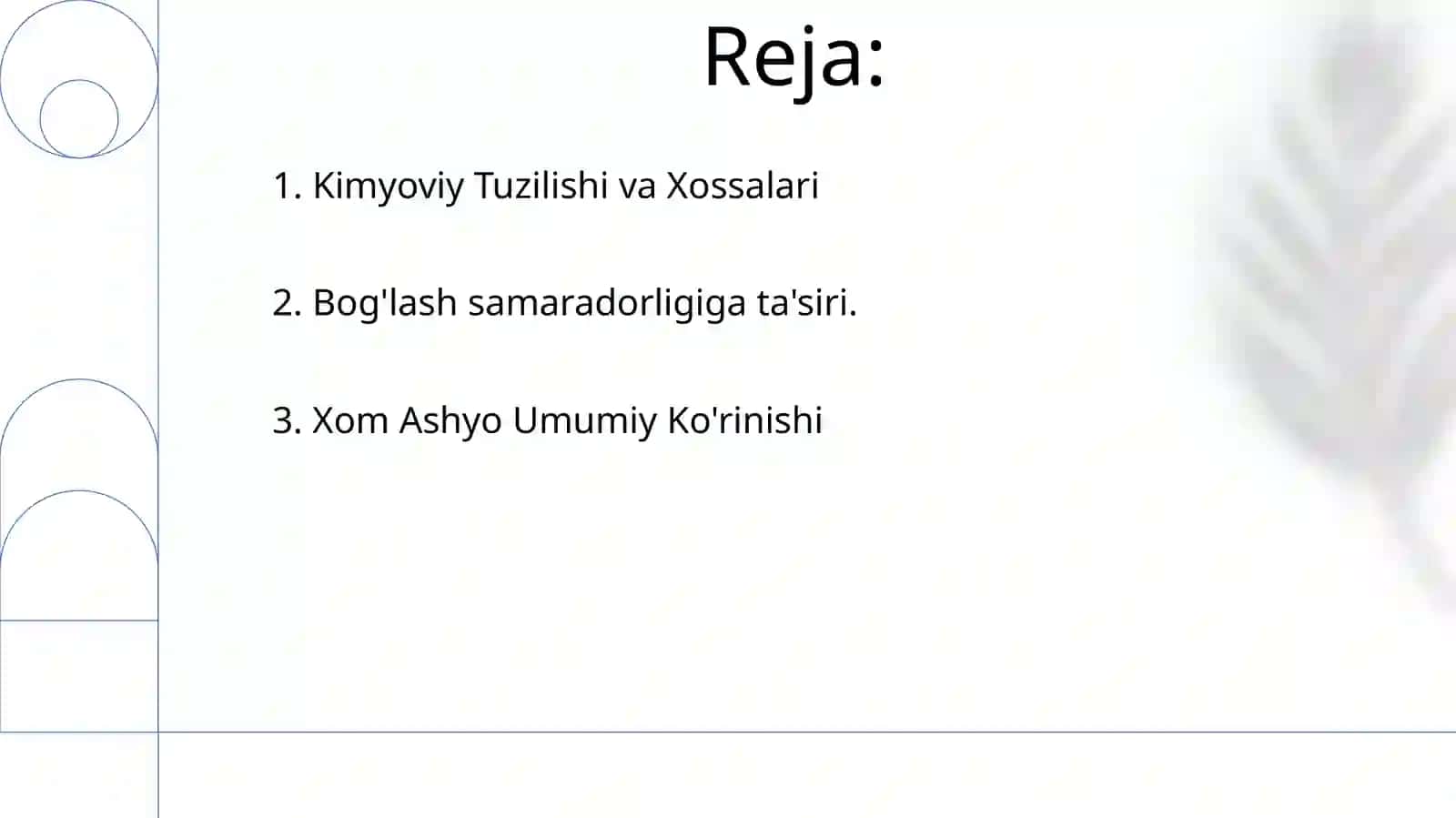 Xom ashyo tahlili 2