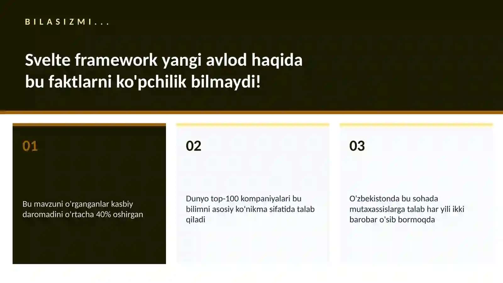 Svelte framework yangi avlod 2