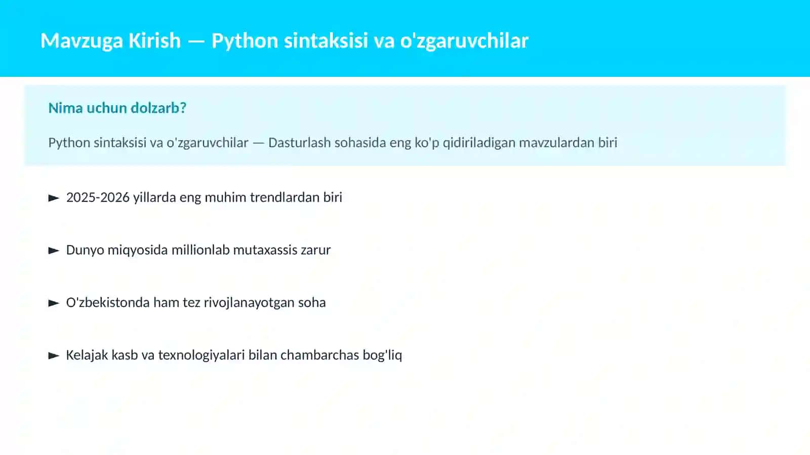 PYTHON DASTURLASH 2