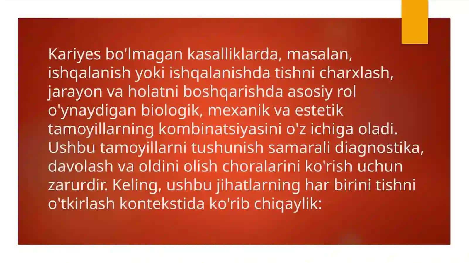 Tishlarni nokarioz kasalliklarida charxlash 2