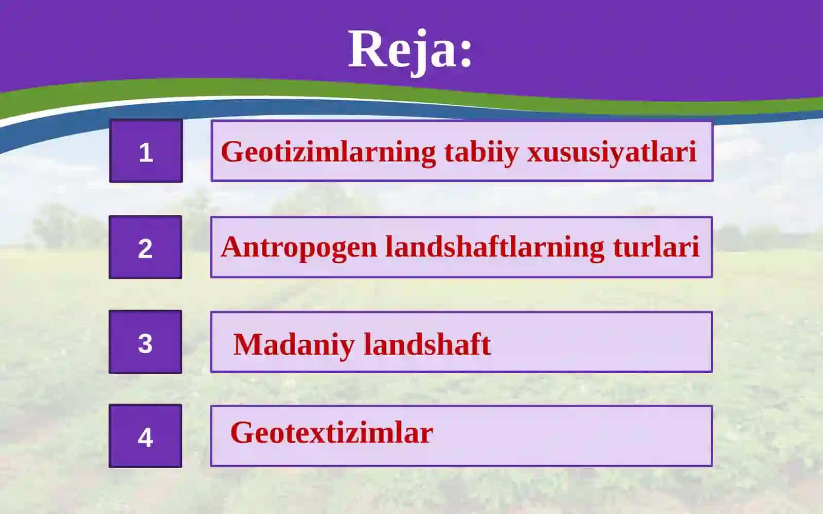 Geografik landshaftlar. 2