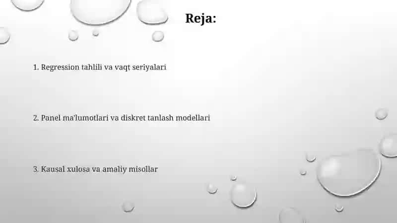 Amaliy ekonometrik modellar 2