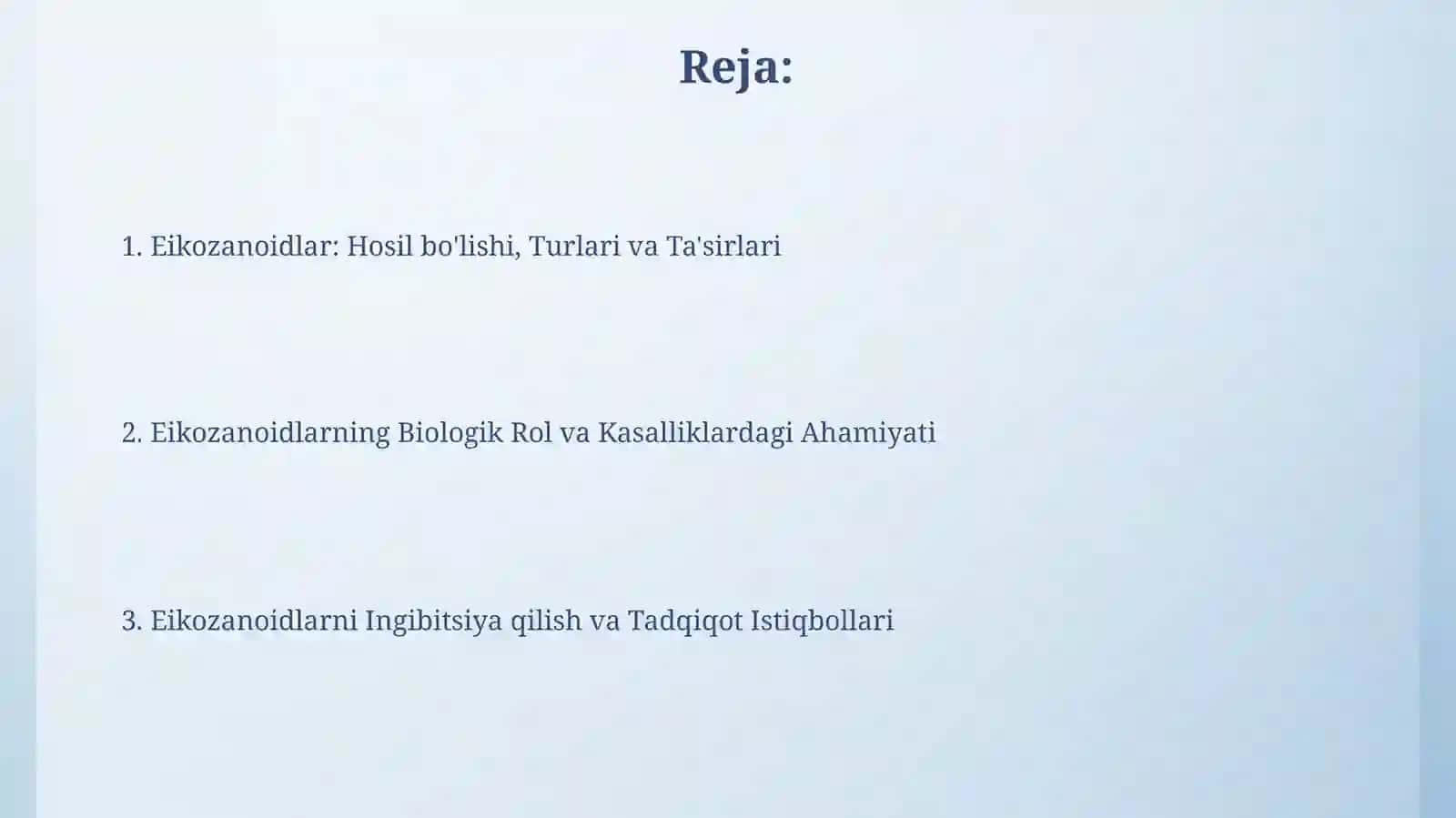 Eykozanoidlar,hosilboʻlishmexanizmi,turlari,ta'siri 2