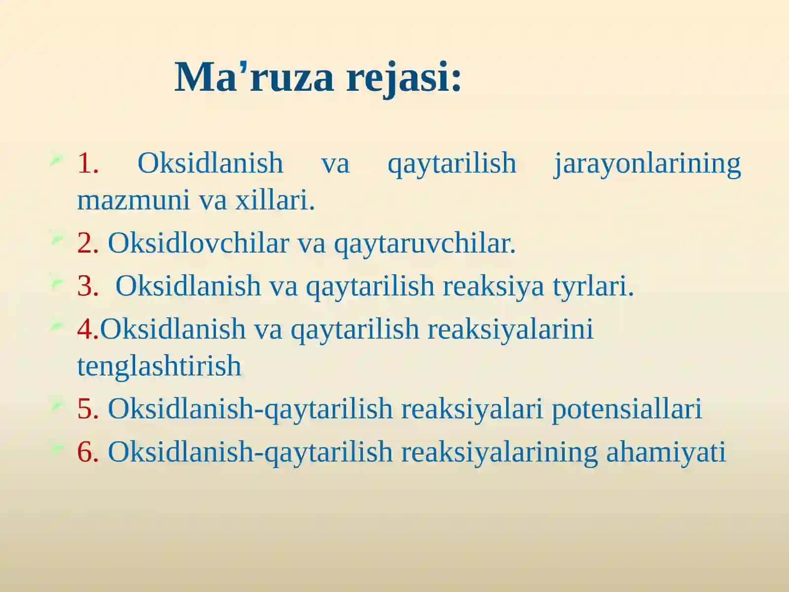 Oksidlanish-qaytarilish reaktsiyalari va ularning analizdagi ahamiyati 2