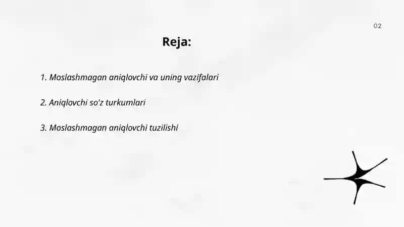 Moslashmagan aniqlovchi 2