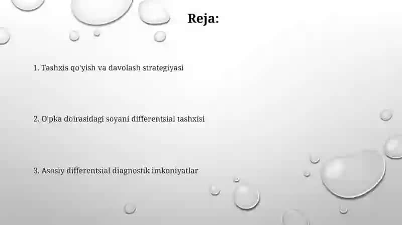 O'pka ichidagi yumaloq soyani qiyosiy tashhislash 2