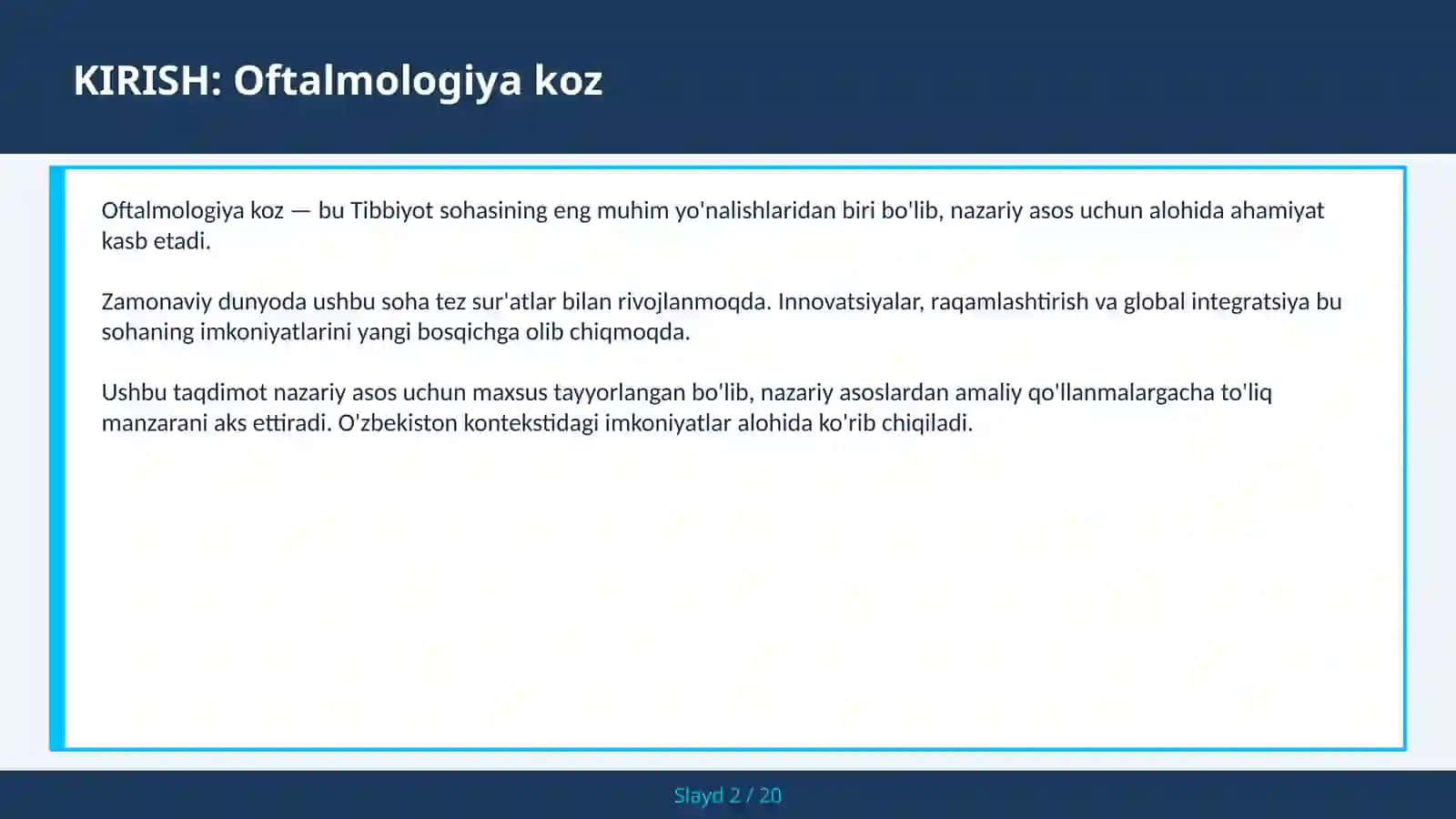 Oftalmologiya koz 2
