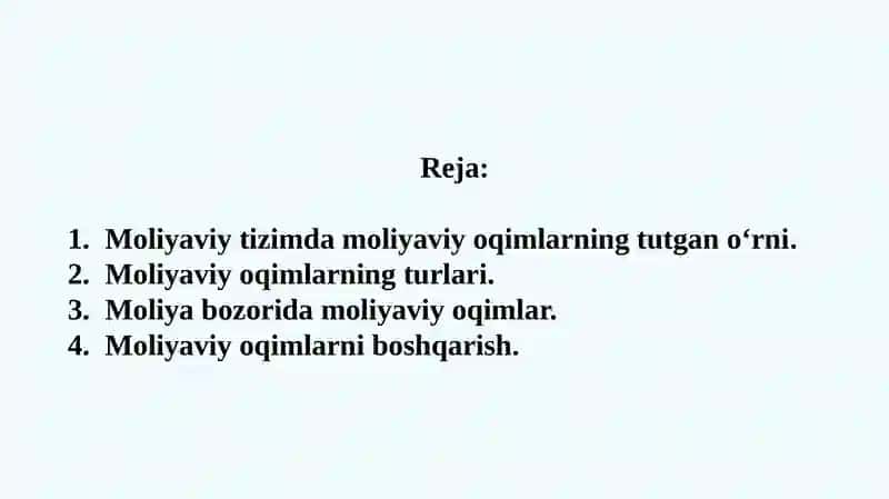 Moliyaviy Oqimlar 2