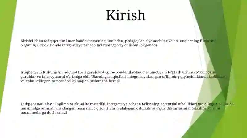 Integratsiyalashgan Ta'limni Amaliyotga Tadbiq Etish Bo'Yicha Turli Guruhlarga Mansub Respondentlarning Fikrlarini Aniqlashga Qaratilgan Sotsiologik Tadqiqotlar 2