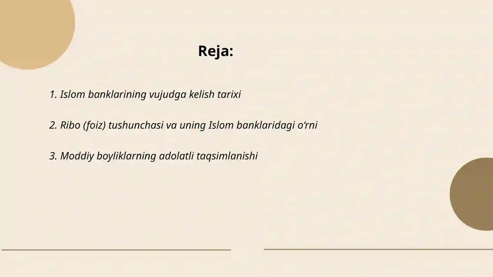 Islom bankining nazariy asoslari va uning jahon iqtisodiyotidagi zamonaviy õrni 2