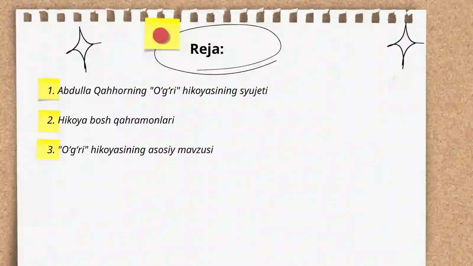 Abdulla Qahhorning "Oʻgʻri" hikoyasidagi syujeti va epizodlar talqini 2