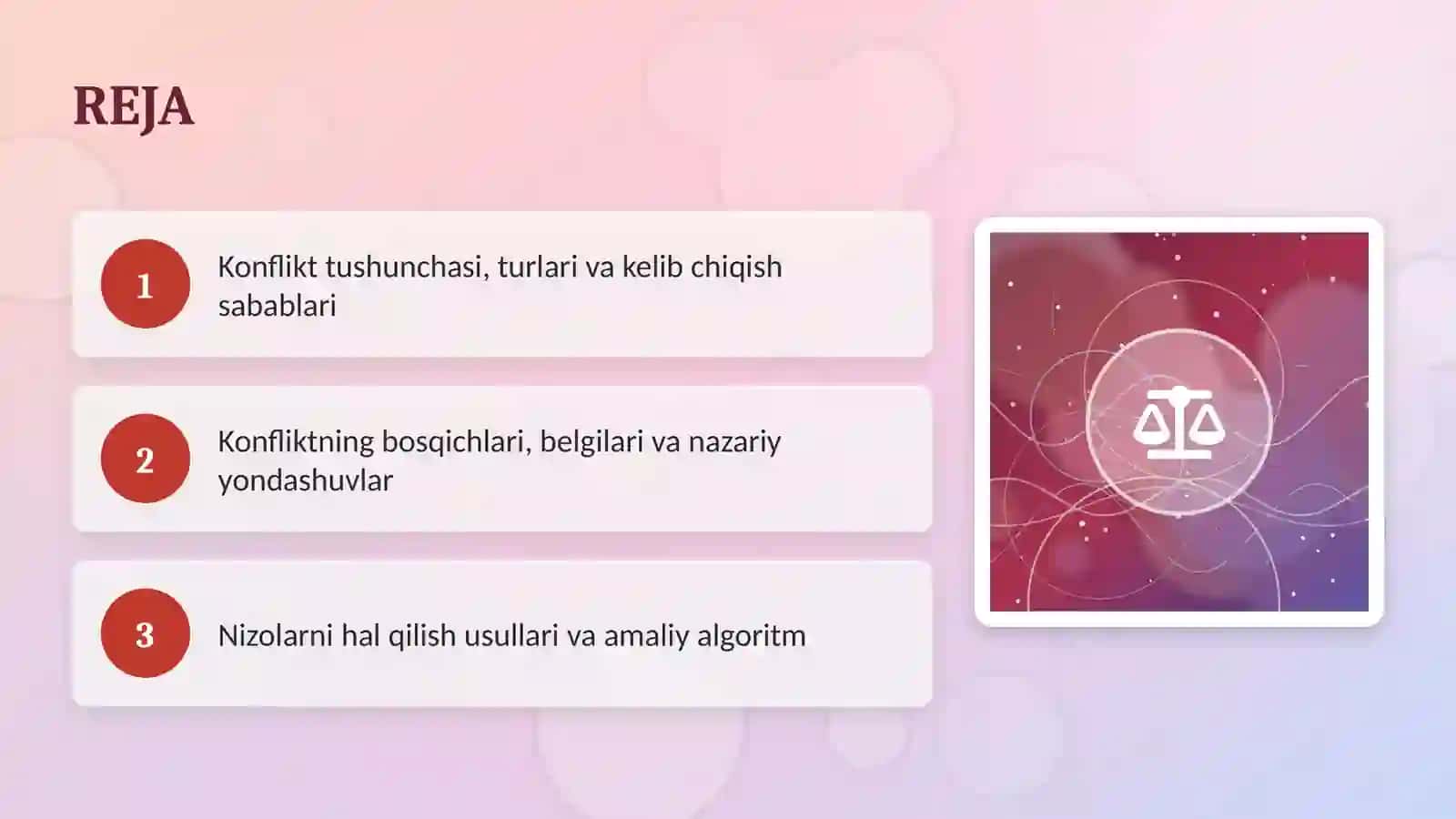 Konfliktlar psixologiyasi va nizolarni hal qilish yo'llari 2