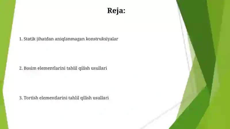 Choʻzilish va siqilishda sitatik aniqmas masalalar 2