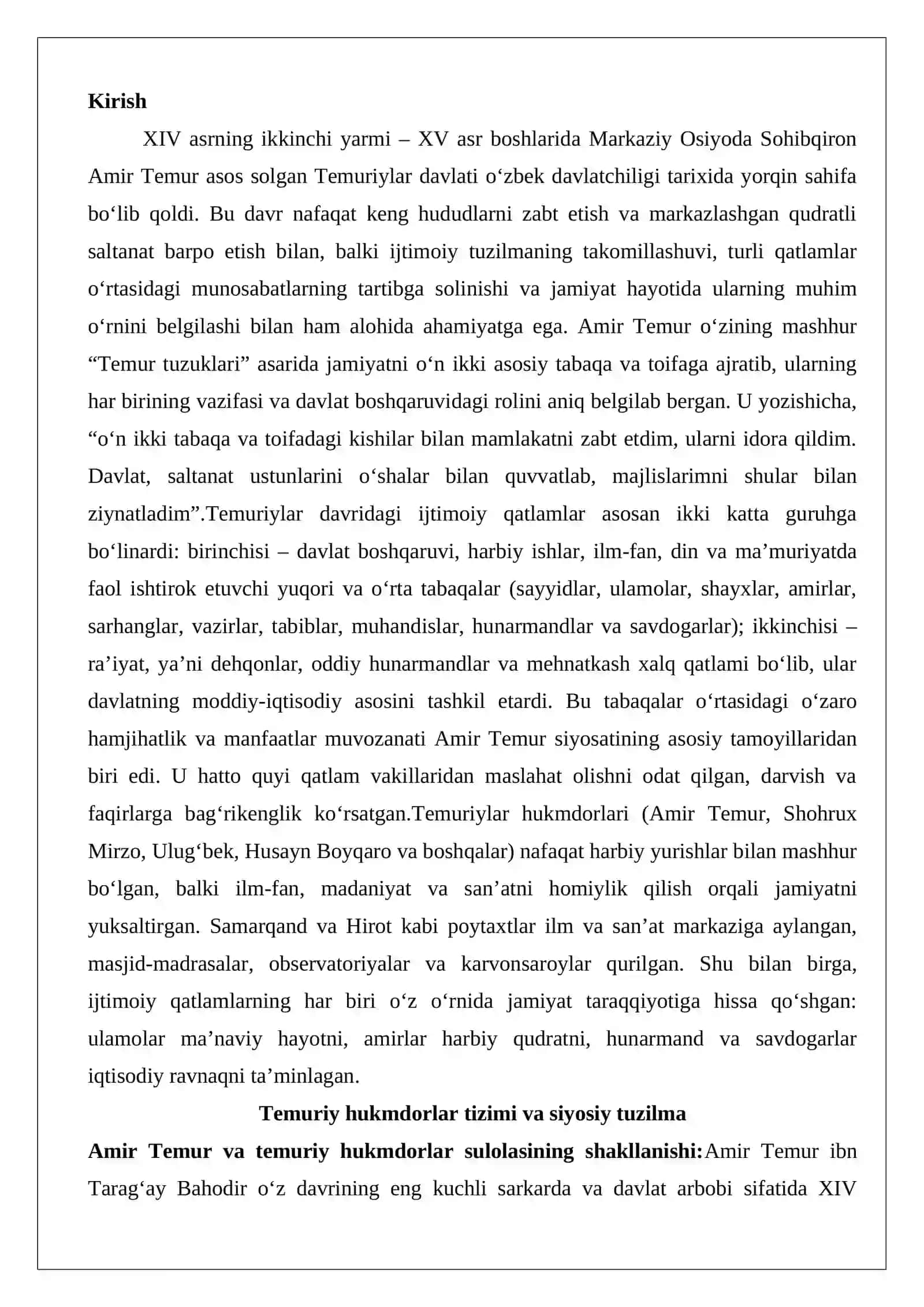 Temuriy hukmdorlar va ularning hayot tarzi 2