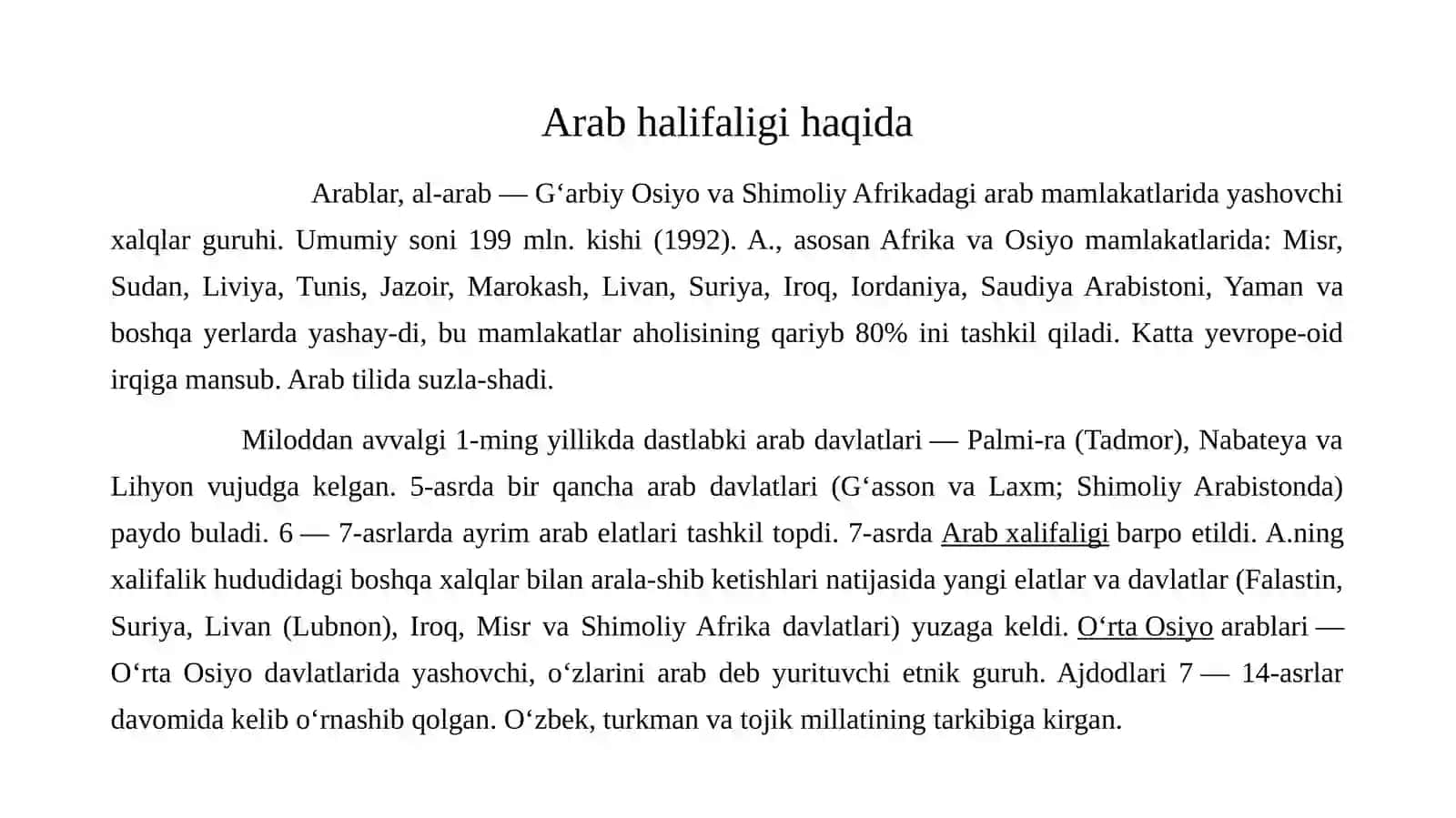 ArablarningO’rtaosiyoniistiloqilishi 2