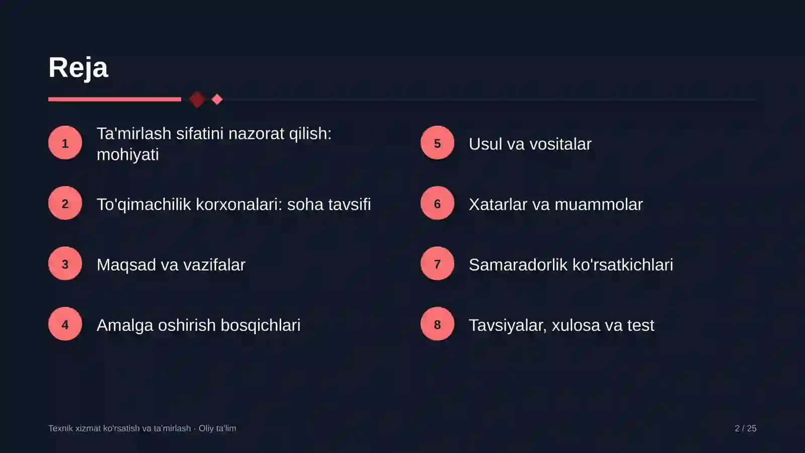 to'qimachilik korxonalarida ta'mirlash ishlari sifatini nazorat qilish 1931 2