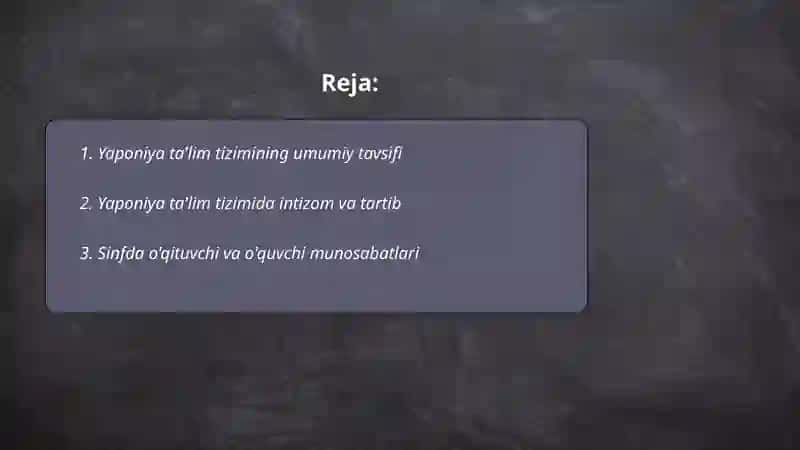 Yaponiya ta'lim tizimining xususiyatlari 2