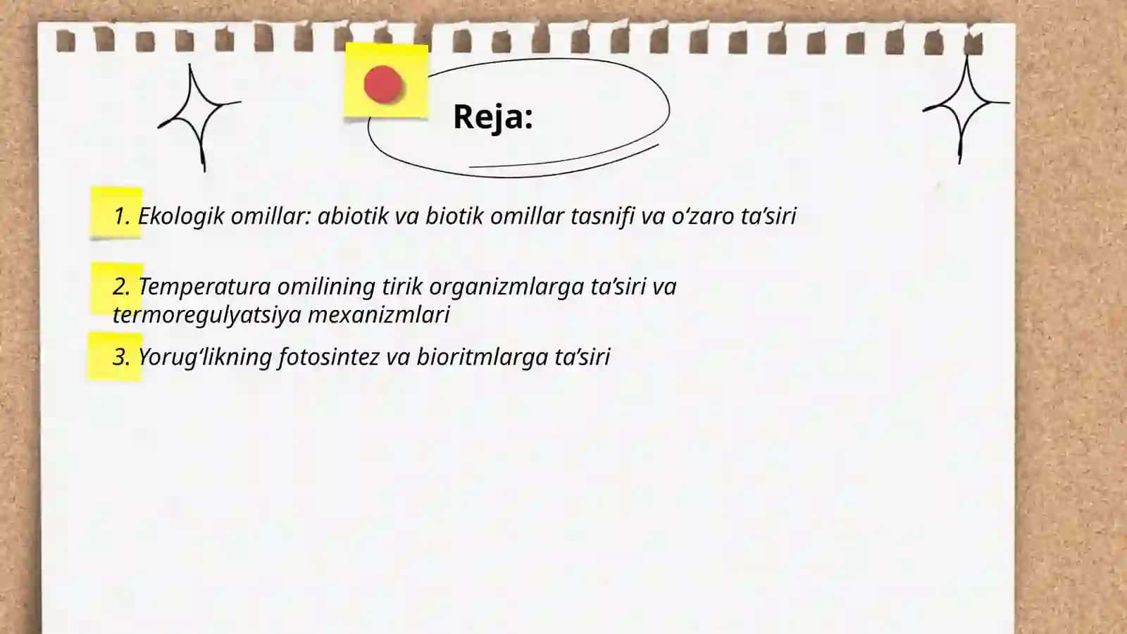 Turli ekologik omillarning tirik organizmlarga ta’siretish mexanizmlari 2