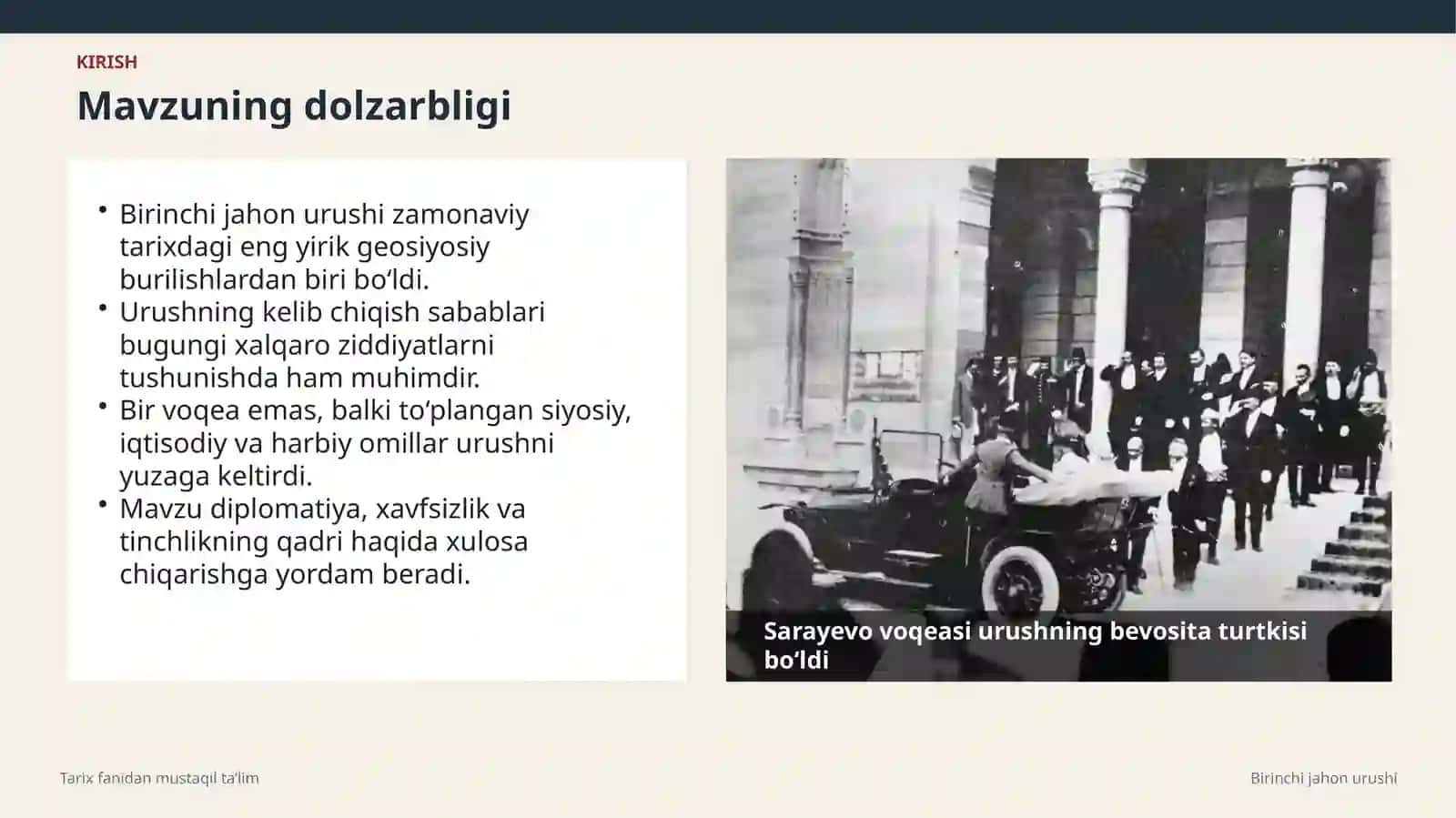 BIRINCHI JAHON URUSHIGA OLIB KELGAN OMILLAR 2