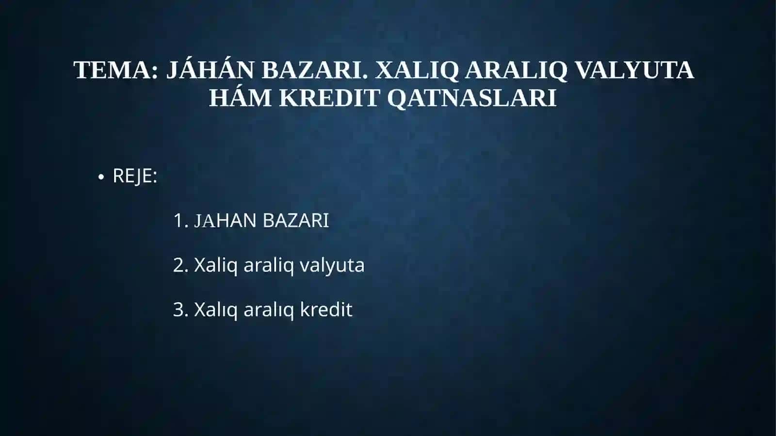 EKONOMIKA TEORIYASI PÁNINEN PREZENTACIYA JUMISI 2
