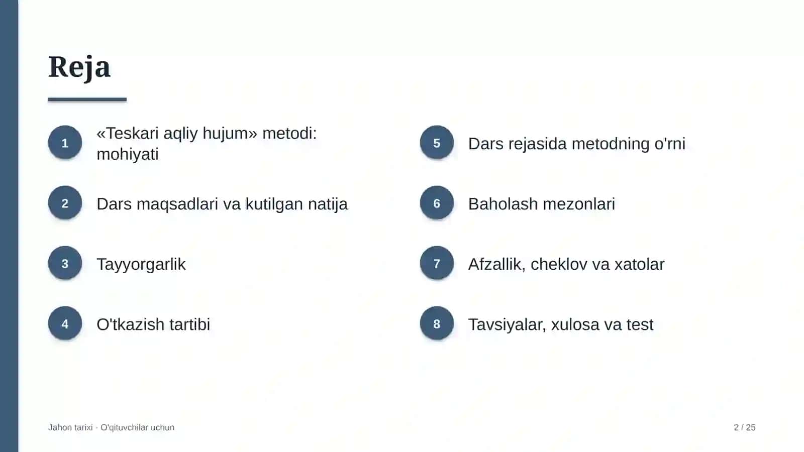 jahon tarixi darslarida teskari aqliy hujum metodidan foydalanish 5467 2