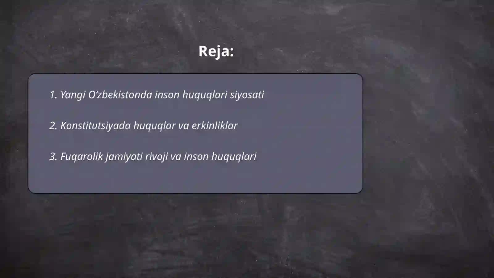 Yangi oʻzbekistonda inson haq-huquqlari va erkinliklari kafolatlarining yaratilishi 2