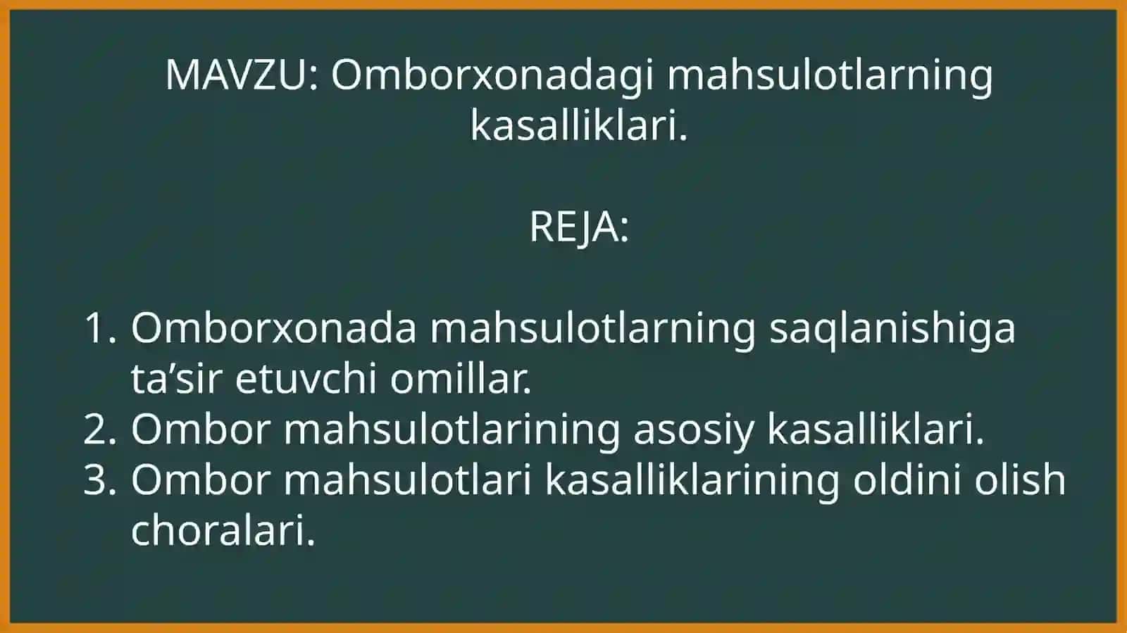 Omborxonadagi mahsulotlarning kasalliklari 2
