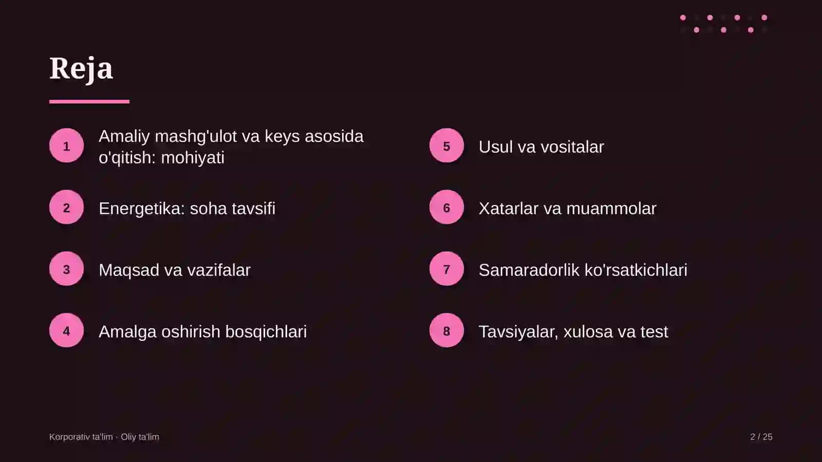 Energetikada amaliy mashg'ulotlar va keyslar asosida o'qitish 2