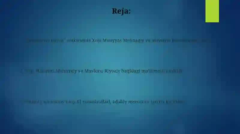Majolis un-nafois tazkirasidagi Xoja Muayyas Mehnagiy va Mavlono Riyoziy 2