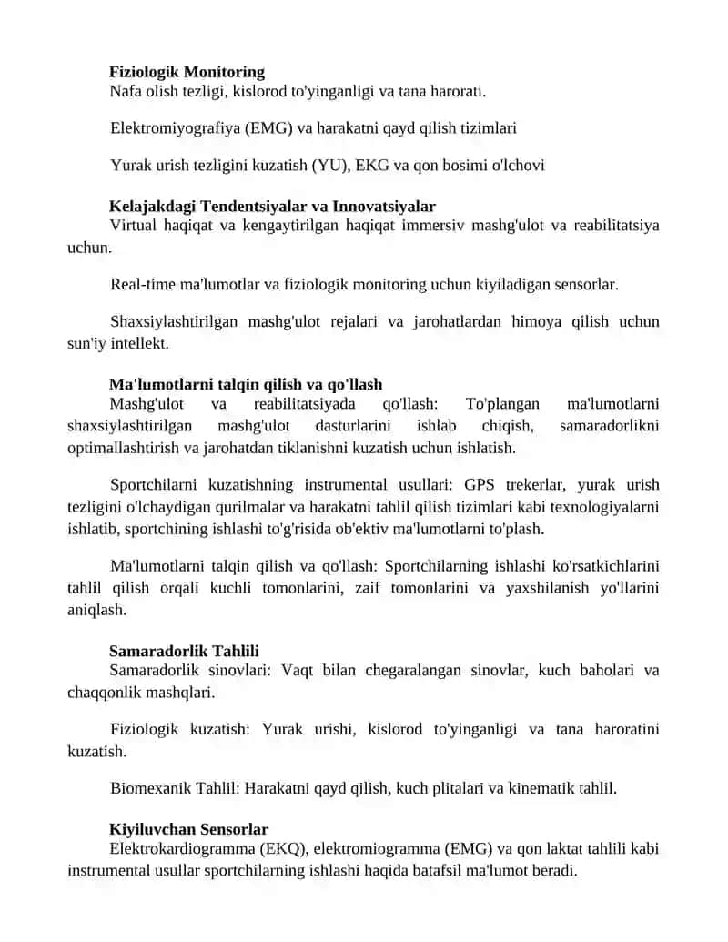 Sportchilar ustidan nazoratning instrumental usullari 2