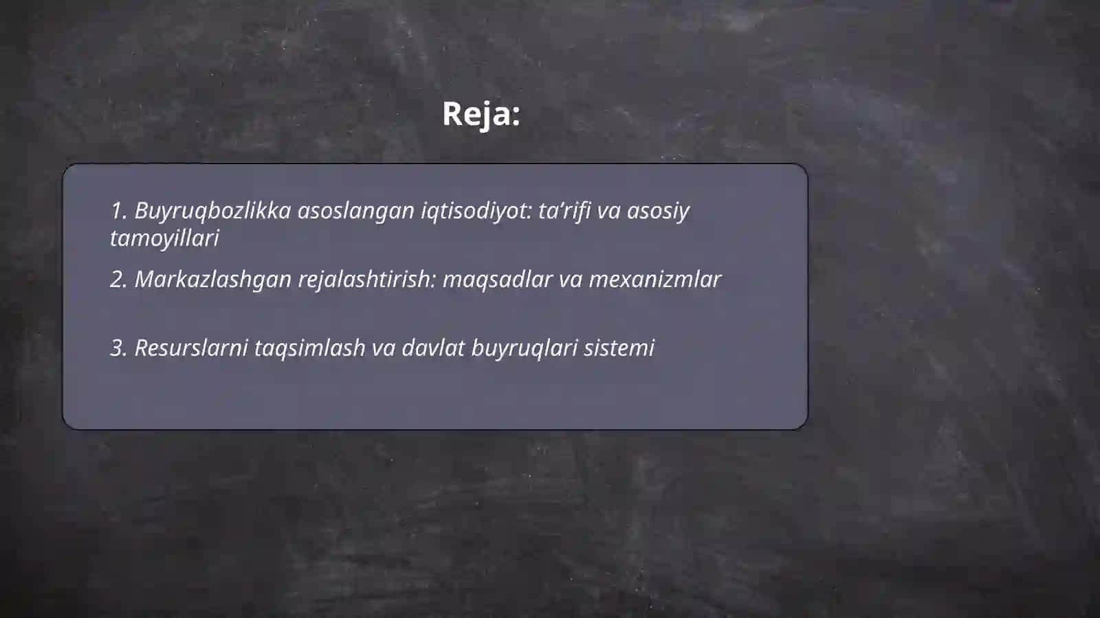Buyruqbozlikka asoslangan iqtisodiyot 2