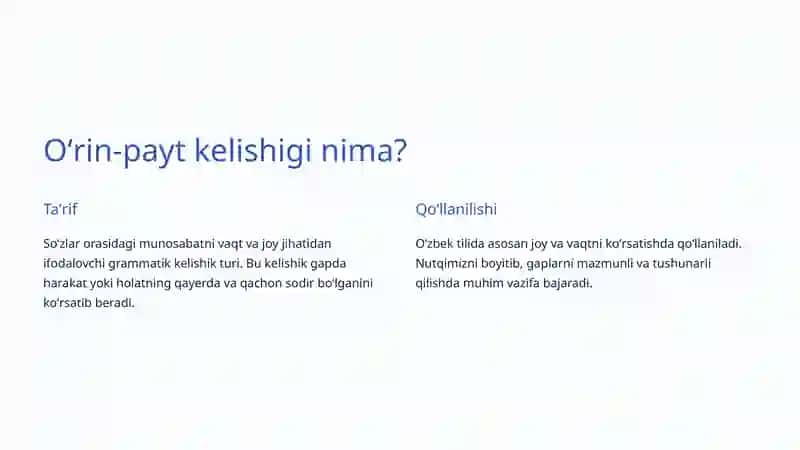 Oʻrin-payt kelishigi: Tilimizdagi muhim sintaktik hodisa 2