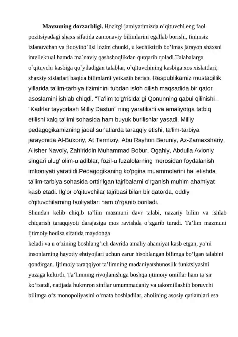 Psixologiya o’qtuvchisining kasbiy tayyorgarligi va faoliyati 2