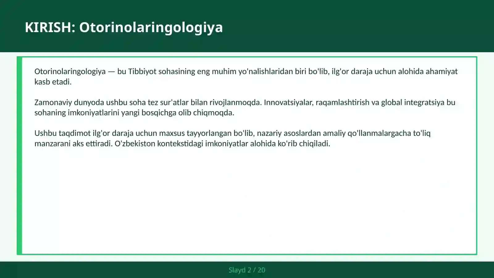 OTORINOLARINGOLOGIYA 2