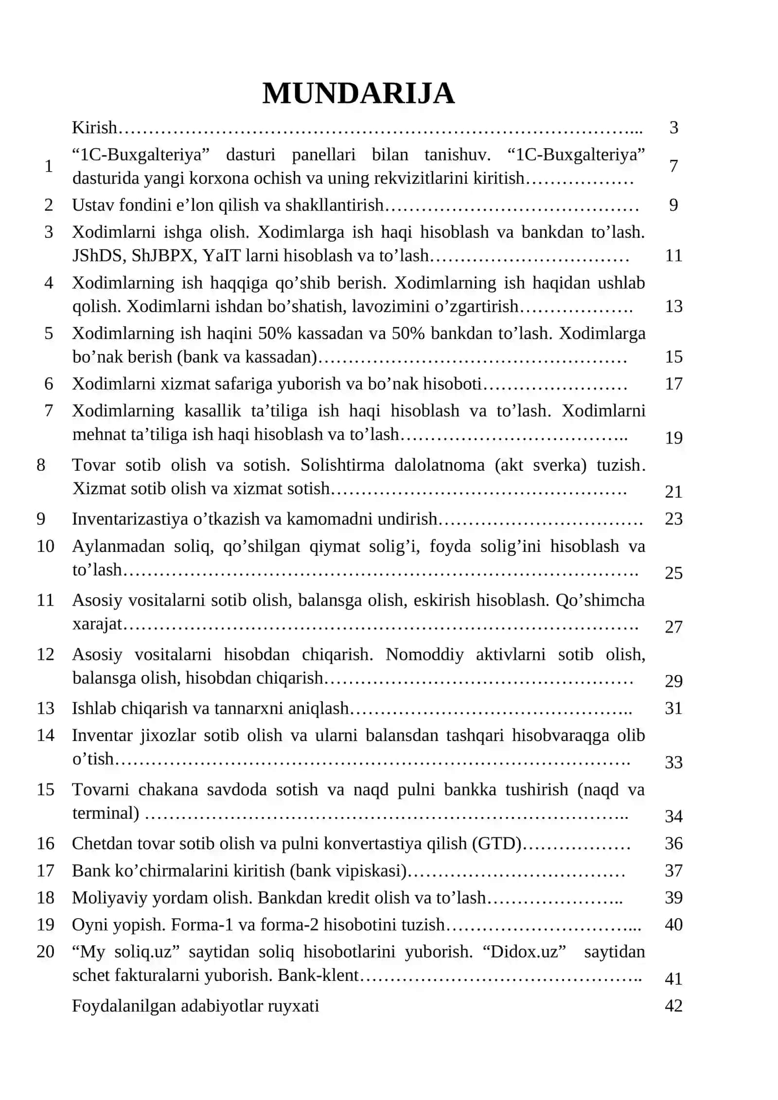"1C-Buxgalteriya" dasturi panellari bilan tanishuv 2