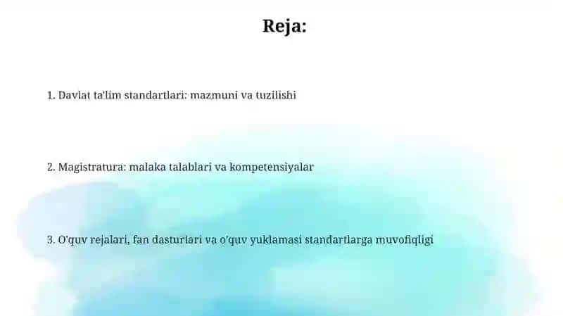 Davlat ta'lim standartlari 2