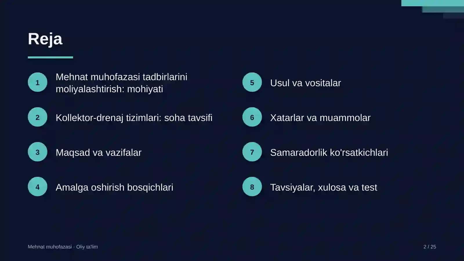 Kollektor-drenaj tizimlarida mehnat muhofazasi tadbirlarini moliyalashtirish 2