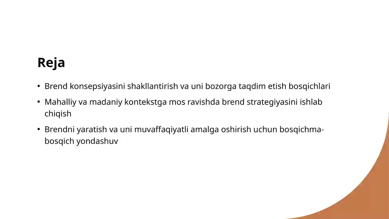 Brendni tayorlov bosqichi 2