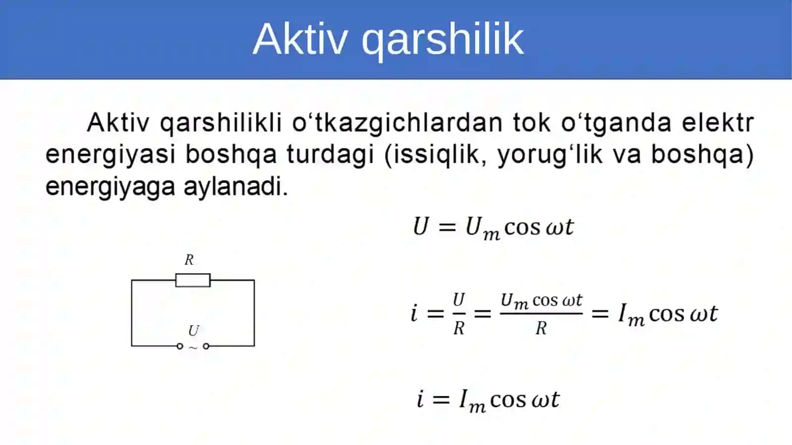 O‘zgaruvchan tok zanjiridagi kondensator 2
