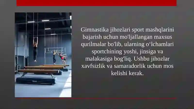 Gimnastika sport turlari, jihozlari hamda buyumlari 2