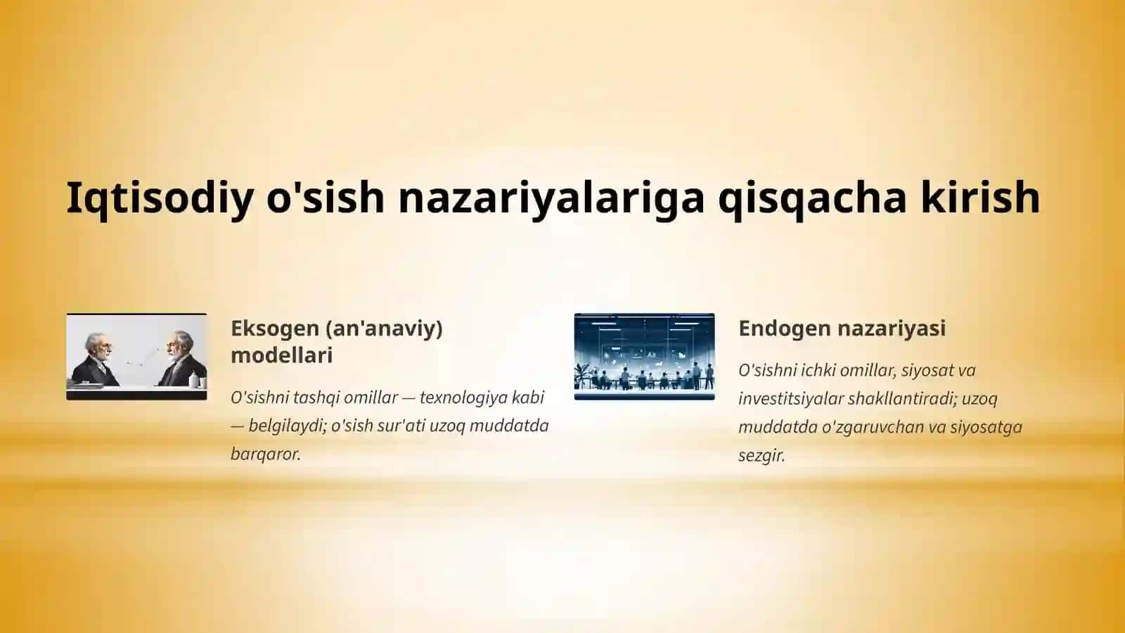 Endogen Iqtisodiy O'sish: Asosiy Tamoyillar va Oqibatlar 2