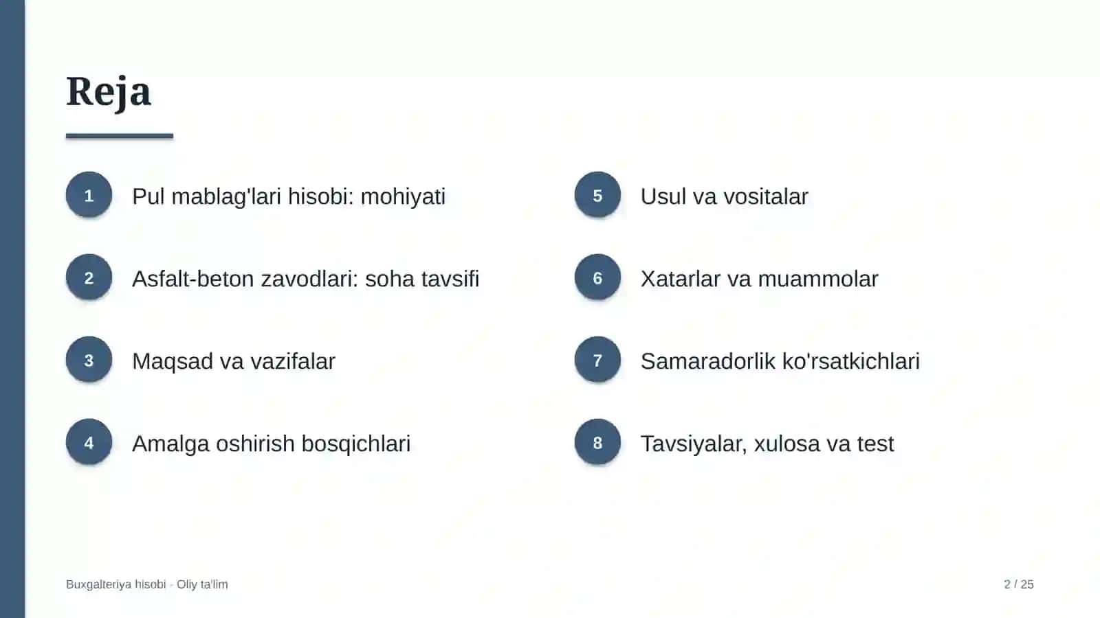 Asfalt-beton zavodlarida pul mablag'lari hisobi 2