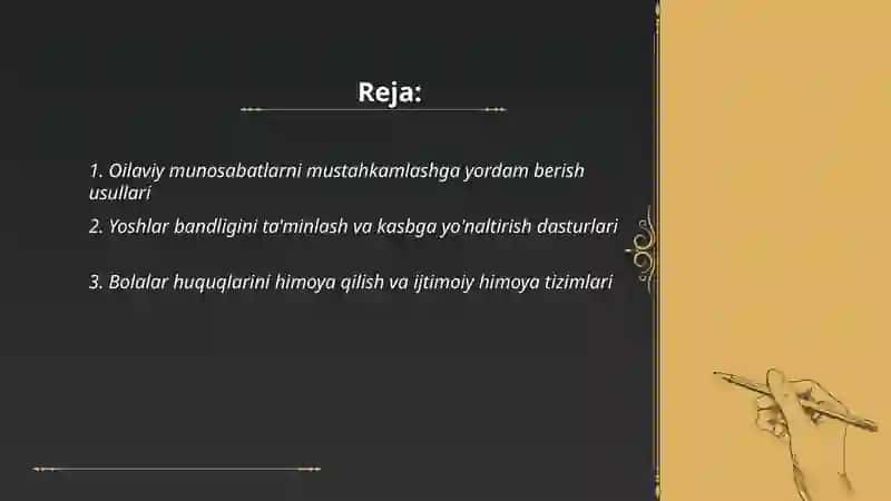 Oilalar, yoshlar va bolalar bilan ijtimoiy ish 2