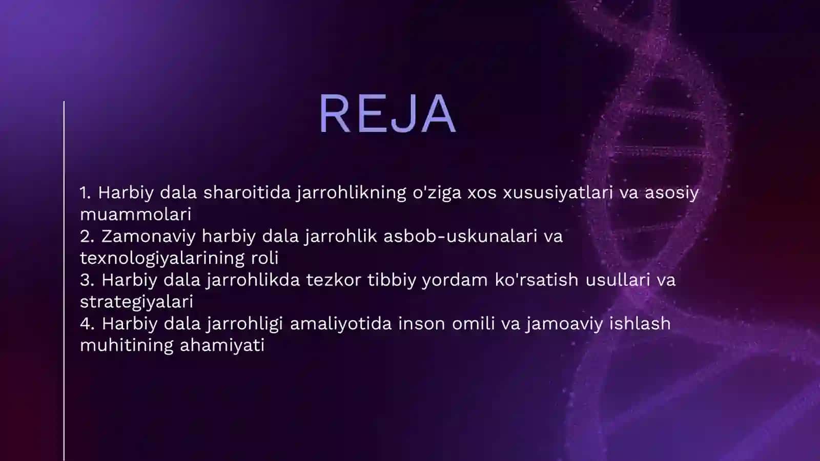 HARBIY DALA HIRURGIYASI. ZAMONAVIY TIBBIY YORDAM 2
