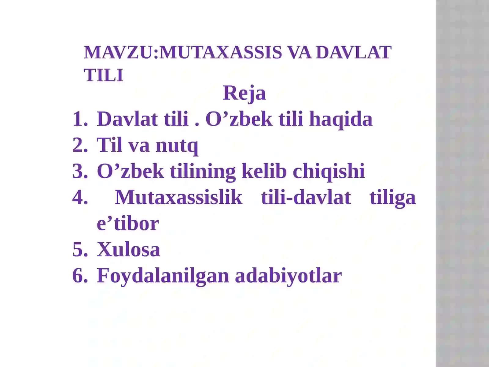 MUTAXASSIS VA DAVLAT TILI 2