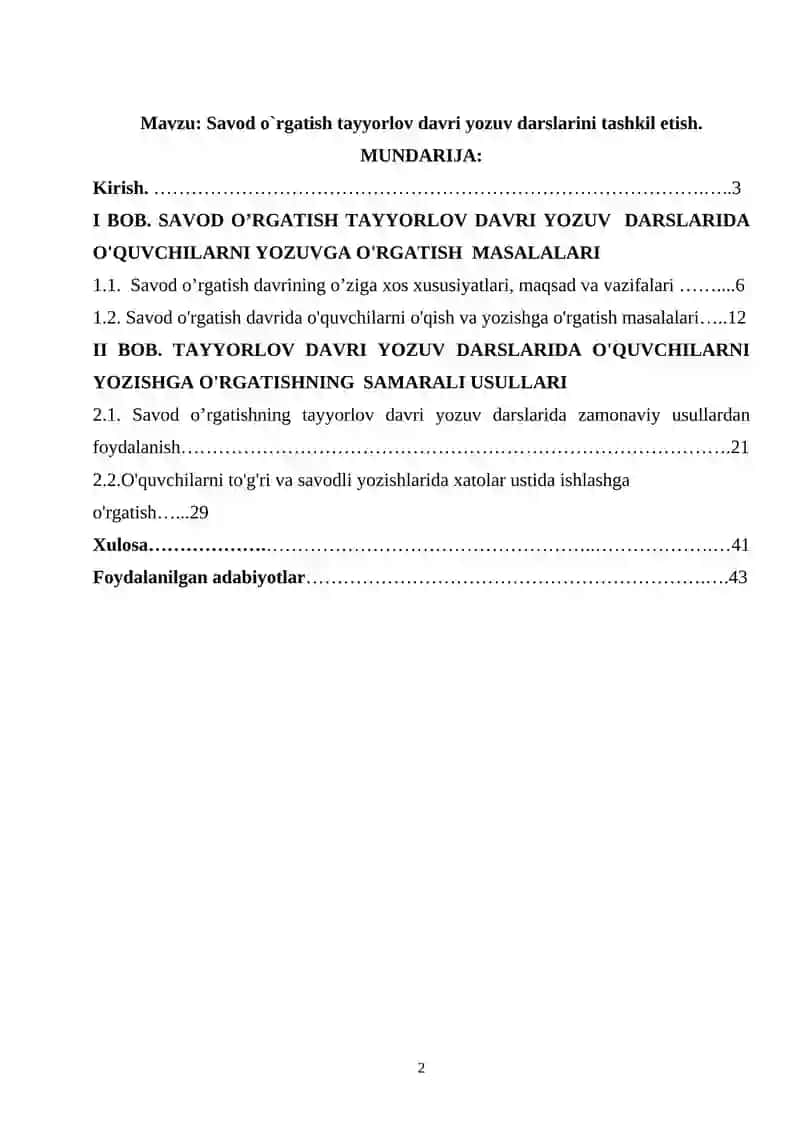 Savod o'rgatish tayyorlov davri yozuv darslarini tashkil etish 2
