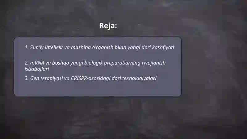 Sun'iy intellekt va mashina o'rganish bilan yangi dori kashfiyoti 2