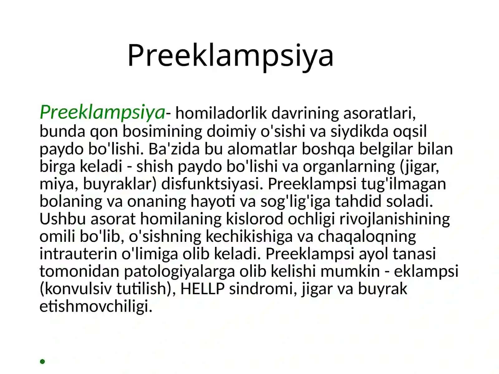 Homiladorlik davrida preeklampsiya 2