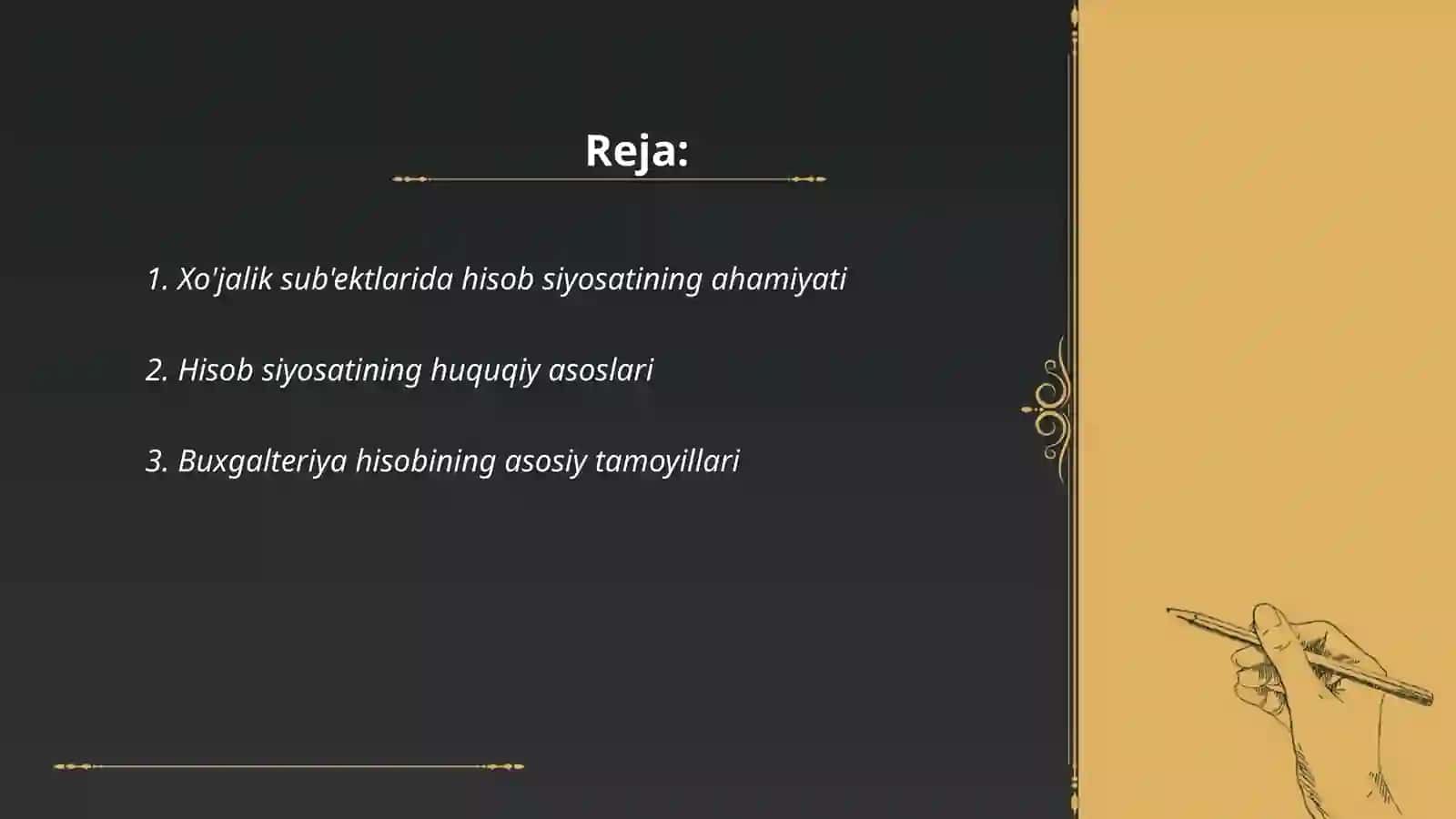 Xo'jalik subektlarida hisob siyosatini shakillantirish 2